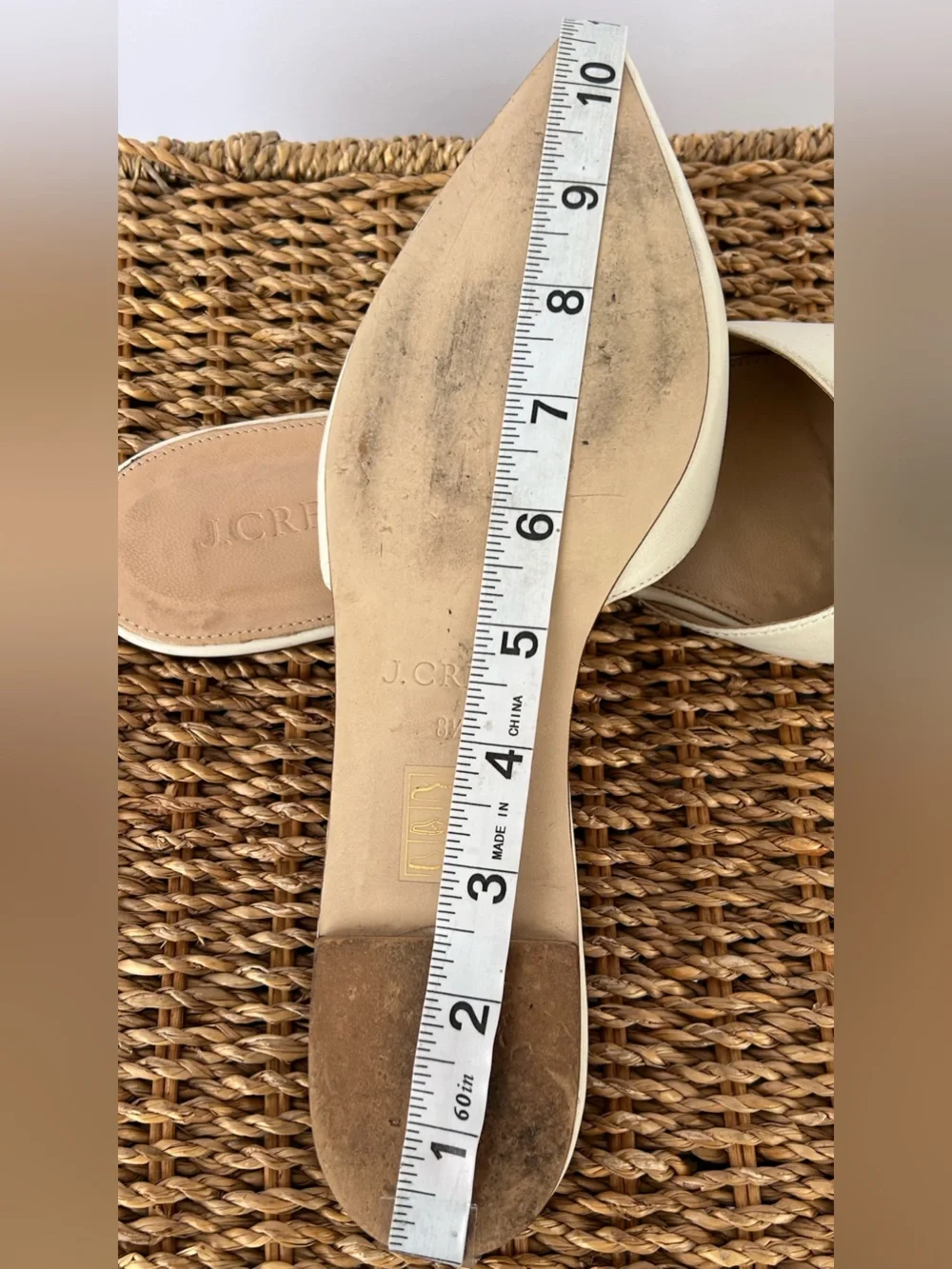 J. Crew Women’s Harper Leather Tassel Mules Point Toe Flat Heel Size 8.5